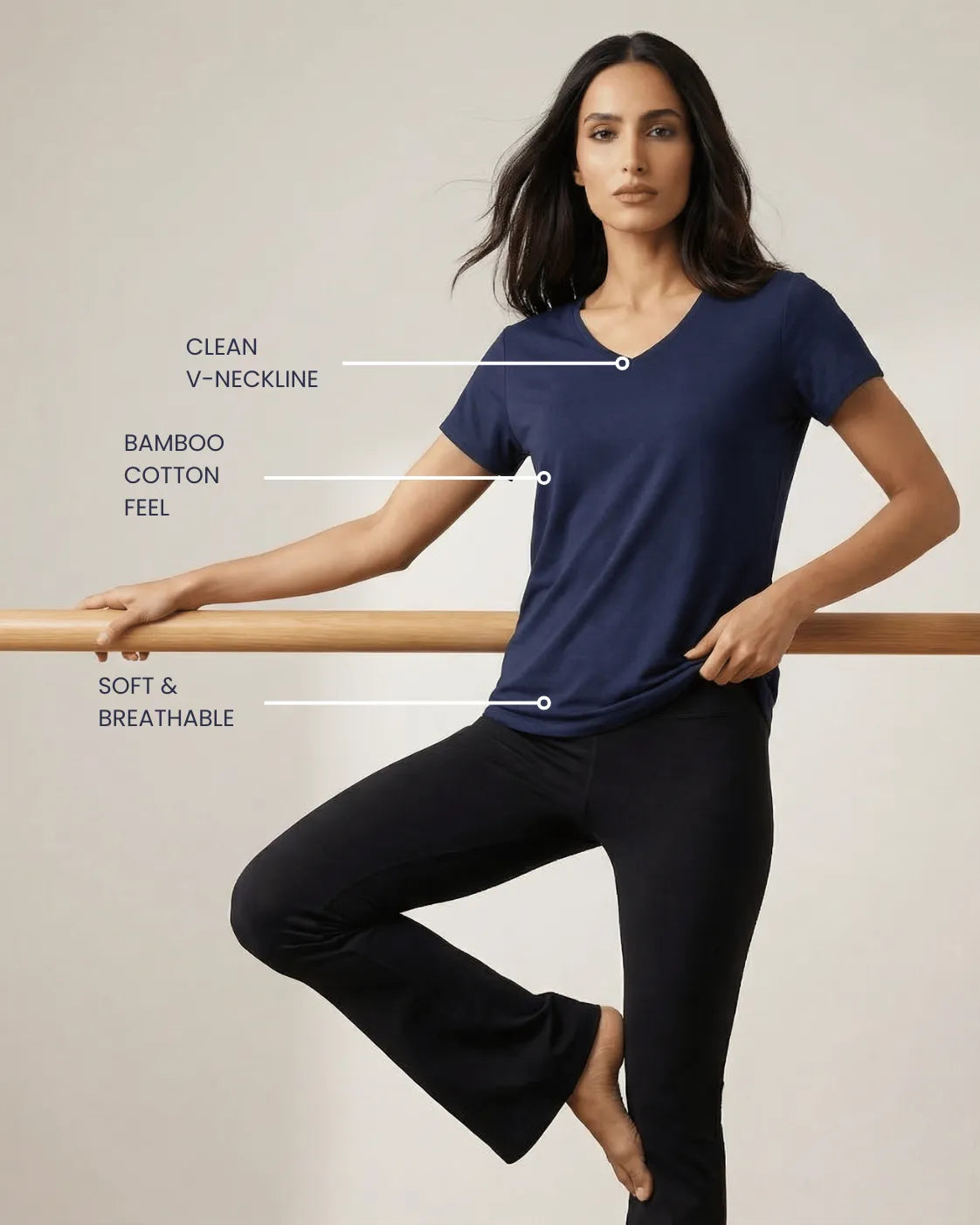 Pure Fit Bamboo Cotton V-Neck T-Shirt