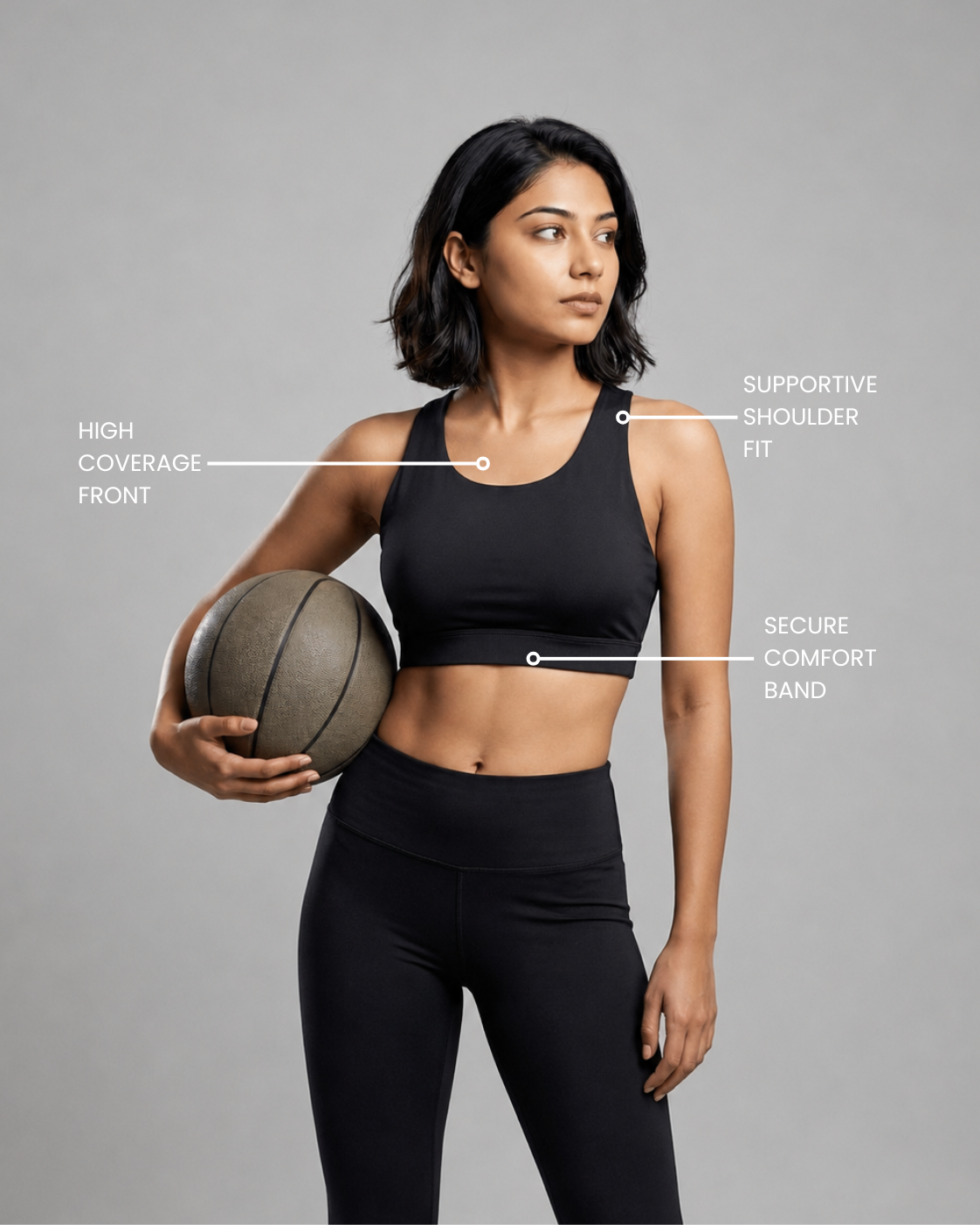 Bloom High Coverage Mesh Sports Bra