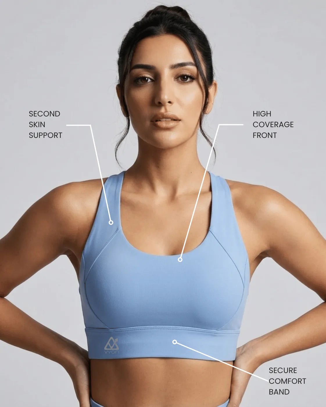 Light Blue Bliss Hook Sports Bra
